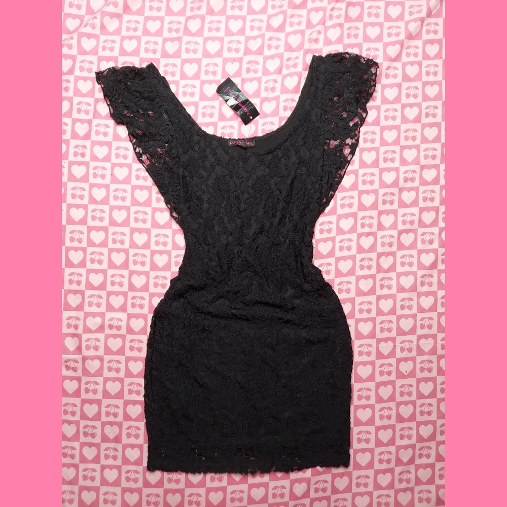 Black Lacey Material Girl Dress BNWT
